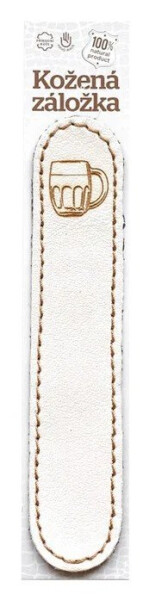 Kožená záložka obšitá Pivo