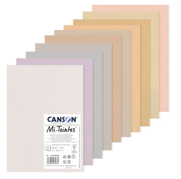 Canson Mi-Teintes sada A4 10 archů 160g pastelové barvy