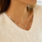 ELENYS Floral Shine – pozlacený náhrdelník 18K žluté zlato Délka: 44+5 cm / max. 49 cm