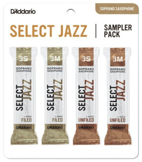 Rico DSJ-I3S Select Jazz Reed Sampler Pack - Soprano Saxophone 3S/3M - 4-Pack
