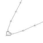 Elenys pozlacený náhrdelník Swarovski® Srdce 18K bílé zlato