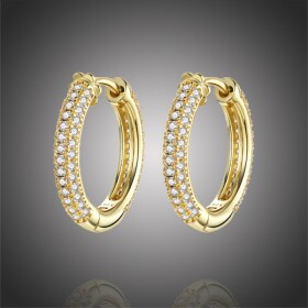 Stříbrné náušnice se zirkony Catalina Gold, stříbro 925/1000, Zlatá