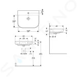 GEBERIT - Smyle Umyvadlo 600x480 mm, s přepadem, otvor pro baterii, bílá 500.228.01.1