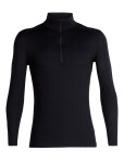 Pánské merino tričko s dlouhým rukávem ICEBREAKER Mens 200 Oasis LS Half Zip, Black velikost: XL