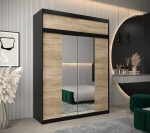 Šatní skříň Abi T1 s nástavcem Barva korpusu: Bílá, Rozměry: 250 cm, Dveře: Dub artisan