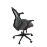 Židle kancelářská, látka zelená, houpací mechanismus, kolečka pro tvrdé povrchy