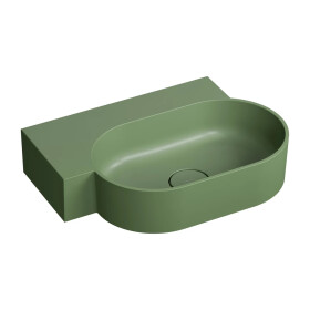 OMNIRES - OVO M+ umyvadlo na desku/závěsné - levé, 55 x 38 cm, olive mat; OVO555UWLOL