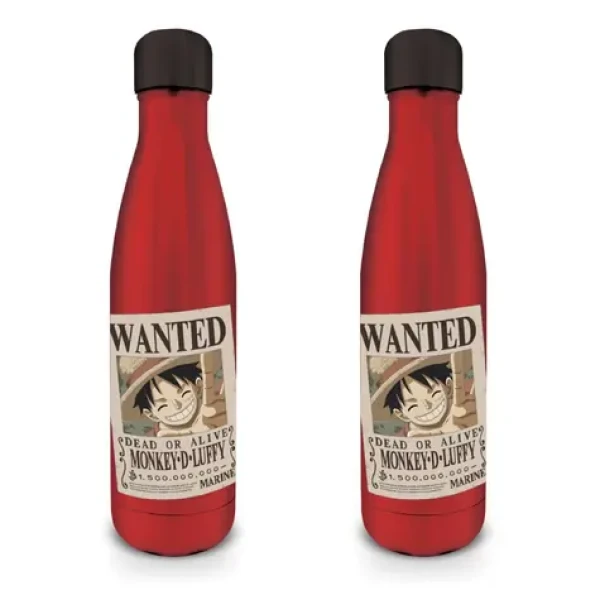 Pyramid One Piece Wanted Luffy nerezová láhev černá / Láhev / Nerezová ocel / Motiv Wanted - Luffy (MDB27982EPM)
