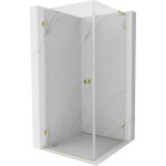 MEXEN/S - Lunar-B L sprchový kout dveře křídlové levá 90 x 90, transparent, zlato 832L-090-090-50-00-L