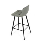 Židle barová, zelená látka, čtyřnohá kovová podnož, černý mat