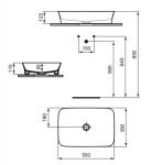 IDEAL STANDARD - Ipalyss Umyvadlo na desku, 55x38 cm, bez přepadu, matná bílá E2076V1