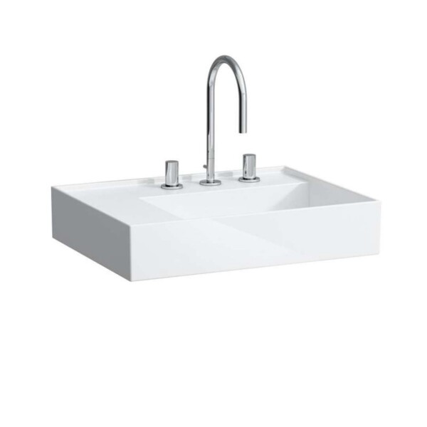 Laufen - Kartell Umyvadlo 60x46 cm, se 3 otvory pro baterii, SaphirKeramik, bílá H8103350001581