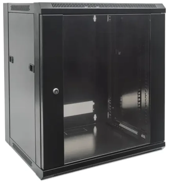 Intellinet Nástěnný rozvaděč 15U černý / Rozvaděč / 19" / 570x450 mm / nosnost 60 kg / nesmontovaný (711937)