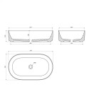 OMNIRES - MESA umyvadlo na desku, 53 x 32 cm bílá lesk /BP/ MESA530BP