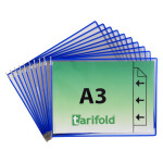 Djois závěsný rámeček s kapsou, A3, otevřený bokem, modré, 10 ks