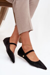 Sametové baleríny s páskem a zlatým detailem černé Gisanne 41