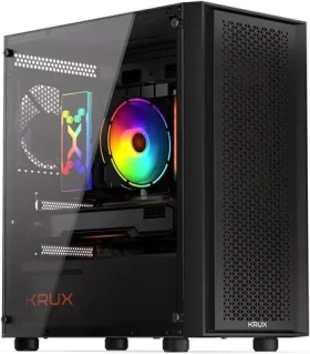 KRUX Scor černá / PC skříň / Micro ATX / 2x USB-A 2.0 1x USB-A 3.0 / průhledná bočnice / bez zdroje (KRXD002)