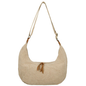 Trendy textilní dámská kabelka na rameno Ester, tmavě béžová