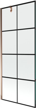 MEXEN/S - Next vanová zástěna FIX 80x150, černý dekor, růžové zlato 895-080-000-00-77-60