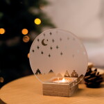 Räder Svícen Glass Poetry, bílá barva, sklo, dřevo