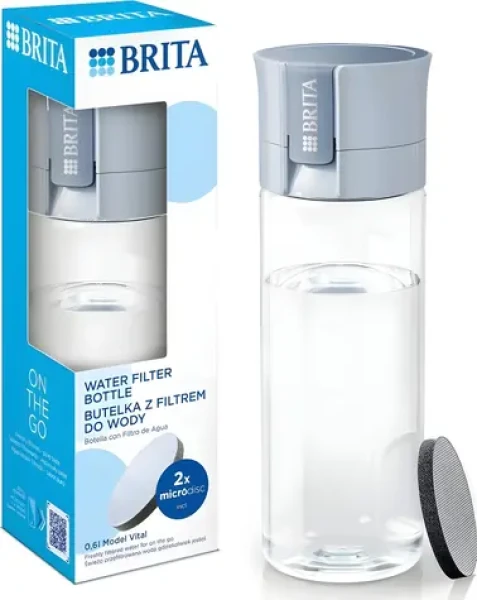 Brita Fill Go Vital modrá / Filtrační láhev na vodu / 0,6 l / 2x MicroDisc (1020105)
