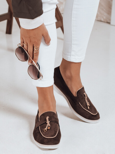Dámské semišové hnědé mokasíny FashionStreet ZY1051 37