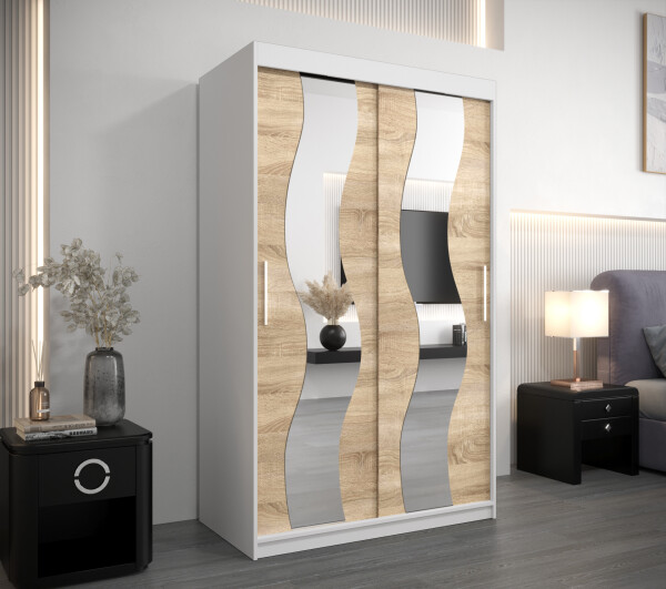 Šatní skříň Abi Se Barva korpusu: Bílá, Rozměry: 120 cm, Dveře: Dub sonoma