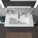 DURAVIT - ME by Starck Umyvadlo nábytkové Compact, 83x40 cm, s 1 otvorem pro baterii, s WonderGliss, alpská bílá 23428300001