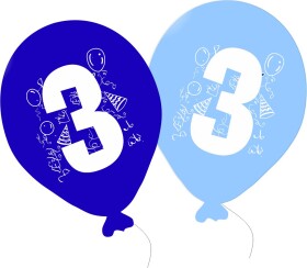 Balonky narozeniny 5ks s číslem 3 pro kluky- balonky.cz Balonky narozeniny 5ks s číslem 3 pro kluky- balonky.cz