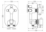 MEXEN - Kai termostatická baterie sprcha/vana 3 výstupy, grafit 77602-66