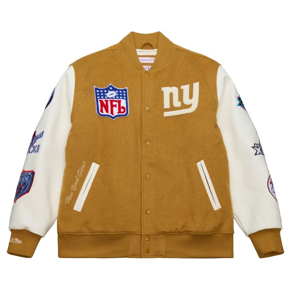 Mitchell & Ness Pánská bunda New York Giants NFL Dusted Varsity Créme Velikost: S
