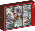 ALIPSON Čtvercové puzzle Vánoční devítičtverec