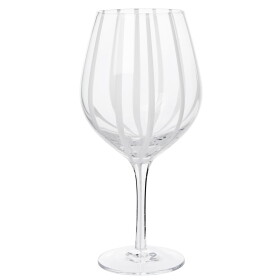 Broste Sklenice na červené víno White Stripe 650 ml, bílá barva, čirá barva, sklo