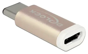 DeLock Adaptér USB 2.0 Micro-B (F) - USB-C (M) měděná / Adaptér / USB 2.0 (65677)