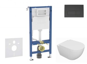 GEBERIT - Duofix Set předstěnové instalace, klozetu Oudee a sedátka softclose, tlačítko Delta50, matná černá SANI11CA5129B