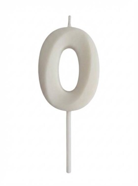 Dortisimo Svíčka s elegantním motivem číslo 0 bílá