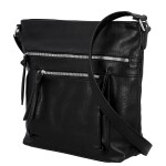 Trendy dámská koženková crossbody kabelka Zeta, černá new