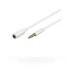 MicroConnect Slim audio kabel 4-pin Jack 3.5mm (M) - Jack 3.5mm (F) 1m bílá (IPOD003A)