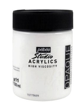 Akrylová barva Pébéo Studio Acrylic 500 ml - běloba titanová 11