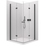 CERANO - Sprchový kout Volpe Duo L/P - 6 mm - černá matná, transparentní sklo - 70x80x190 - zalamovací CER-028513