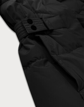 Černá dámská bunda pro přechodné období s páskem J Style (16M9183-392) odstíny černé M (38)