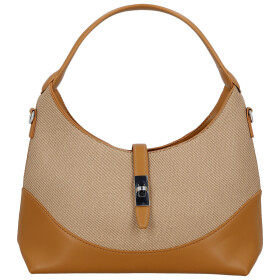 Trendy dámská koženková kabelka do ruky Lussy, hnědá