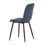 Židle jídelní, modrá látka, nohy černý kov