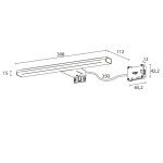 SAPHO - FELINA LED svítidlo, 8W, 308x15x112, IP44, chrom FE030