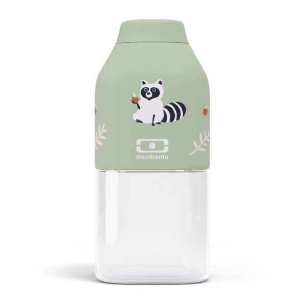 Monbento Lahev Monbento Positive Mini Raccoon 330 ml, zelená barva, plast