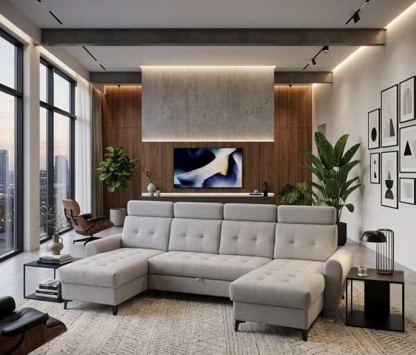 Sedací souprava Lawente Mega - Portland Ash látka: Portland Ash