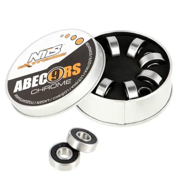 NILS Extreme ABEC 9 RS Chrome Ložiska (8 ks box) (5907695589962)