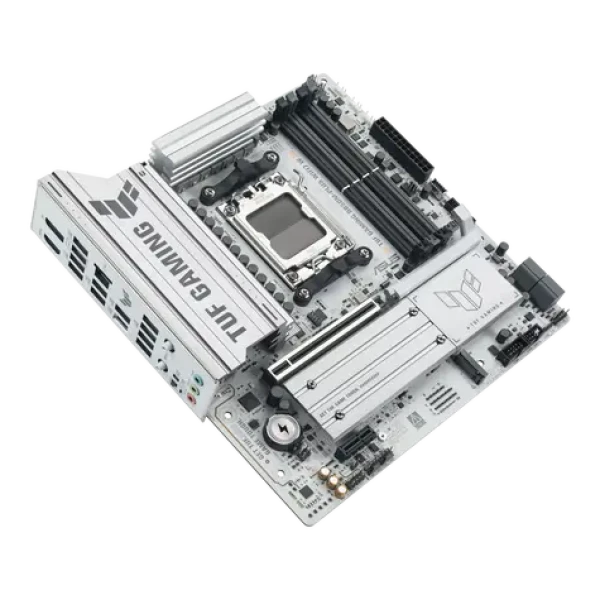 ASUS TUF GAMING B850M-PLUS WIFI7 bílá / Základní deska / AMD B850 / DDR5 / Wi-Fi 7 / 2.5GLAN / mATX (90MB1MD0-M0EAY0)