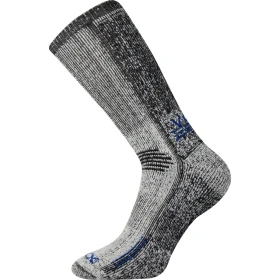 VOXX Ponožky zimní thermo ORBIT z merino vlny ŠEDÉ MELÉ S MODROU 39-42 110028