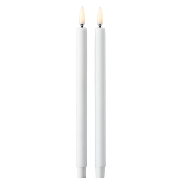 STOFF NAGEL Voskové LED svíčky White – set 2 ks, bílá barva, plast, vosk